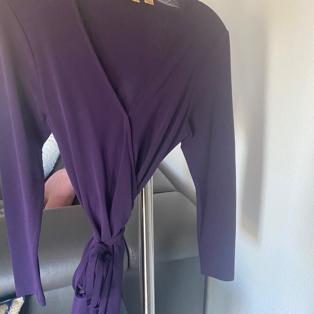 Gently Worn and Dainty Caslon Purple Wrap Dress - Size XS